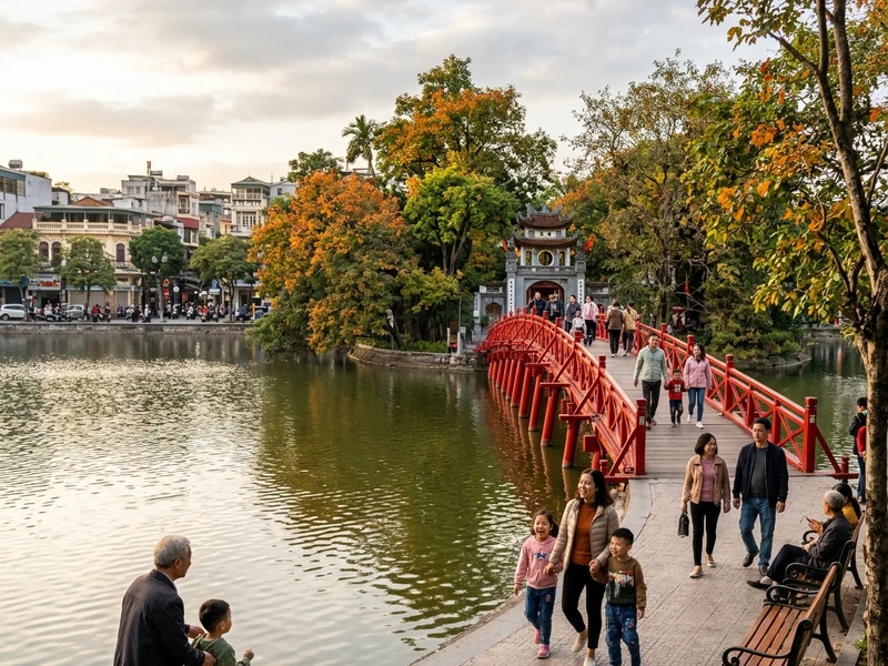 Um roteiro cuidadosamente planejado para atender famílias multigeracionais com muito carinho e equilíbrio! 🍂 Descubra a fascinante capital vietnamita no outono por meio de caminhos planos, espetáculos teatrais lúdicos, museus ricos e parques arborizados relaxantes. Priorizando sempre o bem-estar de crianças e idosos, a programação conta com pausas vespertinas para descanso, deslocamentos curtos e gastronomia vietnamita acolhedora e acessível. 🌸⛩️