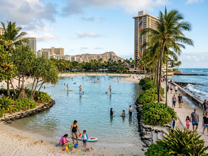 Roteiro de 3 dias especialmente planejado para famílias com crianças e idosos, combinando diversão, segurança e conforto. Com deslocamentos curtos e locais 100% acessíveis, a viagem inclui a calma Duke Kahanamoku Lagoon, o encantador Waikiki Aquarium, o arborizado Honolulu Zoo e os espaços interativos do Bishop Museum e do Childrens Discovery Center. Os intervalos regulares de descanso no resort garantem que todos aproveitem cada momento no melhor ritmo da ilha! 🌴✨