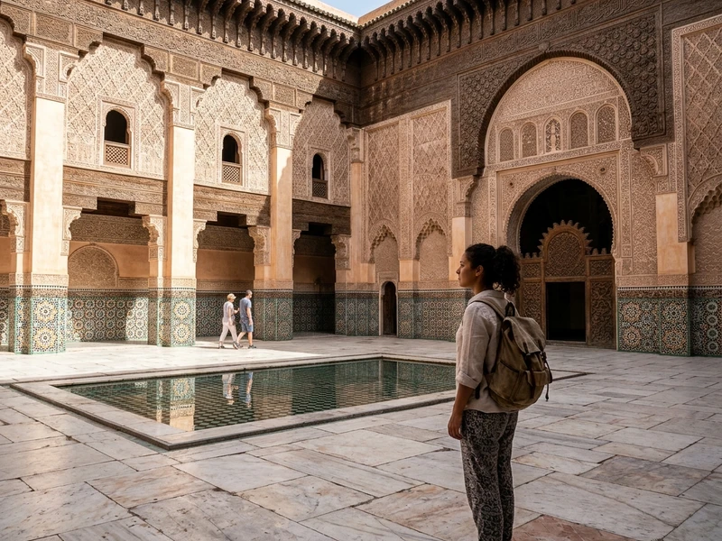 Roteiro equilibrado para viajantes solo que buscam autodescoberta e segurança nas ruelas históricas da Medina. A programação combina visitas a monumentos arquitetônicos deslumbrantes com pausas estratégicas nas horas de pico térmico do verão. Destacam-se espaços comunitários acolhedores, hostels de atmosfera vibrante, cafés culturais com contação de histórias e momentos de relaxamento em pátios arborizados e hammam tradicional, garantindo autonomia com facilidade para interagir com o mundo. 🌿🕌✨