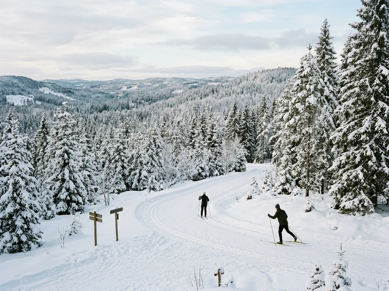 Roteiro ecológico de 3 dias projetado especialmente para amantes da natureza vivenciarem o autêntico inverno nórdico com o menor impacto ambiental possível. A jornada explora as vastas florestas boreais de Nordmarka e Østmarka por trilhas certificadas, as ilhas protegidas do fiorde via transporte marítimo 100% elétrico e a conservação botânica local. Toda a locomoção prioriza a malha ferroviária e elétrica pública, a hospedagem conta com certificações verdes e a gastronomia valoriza ingredientes orgânicos, sazonais e de pequenos produtores da Noruega. 🌲❄️🌿