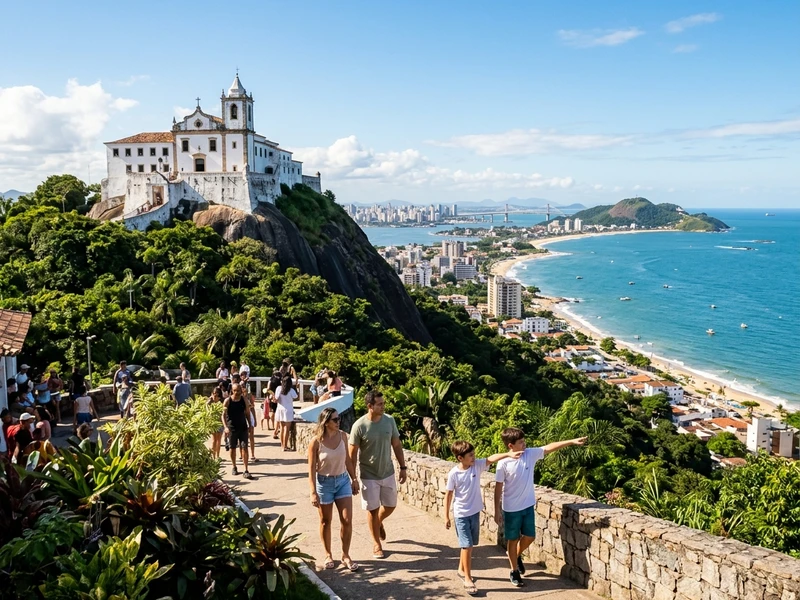 Um roteiro cuidadosamente desenhado para famílias que viajam com crianças e pessoas da terceira idade, valorizando atrações acessíveis, seguras e prazerosas. A programação equilibra cultura no Convento da Penha e no Museu Ferroviário Vale, lazer doce no Museu Garoto, parques planos e praças sombreadas. As tardes incluem momentos estratégicos de descanso no hotel para evitar os horários de sol mais intenso do verão, além de paradas em restaurantes consagrados com excelente estrutura infantil e gastronomia típica capixaba. 🌊🍫👨‍👩‍👧‍👦