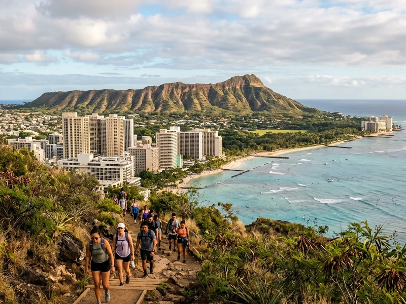 Roteiro dinâmico e ultra econômico de 3 dias para mochileiros independentes explorarem o paraíso havaiano sem estourar o bolso. O percurso conecta trilhas vulcânicas lendárias, praias públicas deslumbrantes, florestas tropicais de tirar o fôlego e murais de arte urbana moderna. Toda a locomoção prioriza a eficiente rede de ônibus TheBus e caminhadas panorâmicas. A gastronomia foca em ícones locais acessíveis, como poke bowls frescos, pratos combinados generosos e sobremesas tradicionais havaianas, acompanhado pela convivência multicultural nos hostels de Waikiki. 🌴🎒🌊