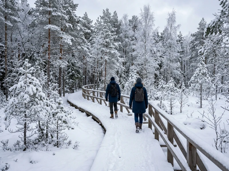 Uma expedição de inverno cuidadosamente desenhada para viajantes conscientes que buscam contato genuíno com a natureza estoniana 🌲. O roteiro prioriza trilhas certificadas, como a travessia das passarelas congeladas de Pääsküla e a vastidão intocada do Parque Nacional de Lahemaa ❄️. Toda a experiência é pautada pelo mínimo impacto ecológico, incluindo transporte coletivo de baixa emissão, hospedagem com certificação ambiental Green Key e experiências gastronômicas de pequenos produtores e cozinha de desperdício zero 🌿.