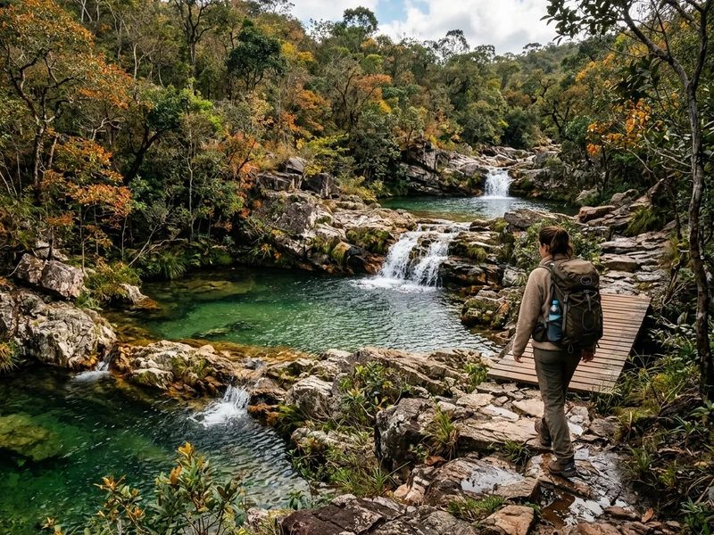 Um roteiro dinâmico e econômico desenhado sob medida para mochileiros independentes que desejam vivenciar o coração do Cerrado sem estourar o orçamento. A jornada mescla poços de águas cristalinas acessíveis, a monumentalidade das trilhas públicas do Parque Nacional e o espetáculo selvagem das Cataratas dos Couros. Com foco em hospedagens coletivas acolhedoras, transporte solidário, feiras de produtores e restaurantes com preços populares, este itinerário garante liberdade de exploração, integração comunitária e memórias inesquecíveis entre paredões e cânions preservados.