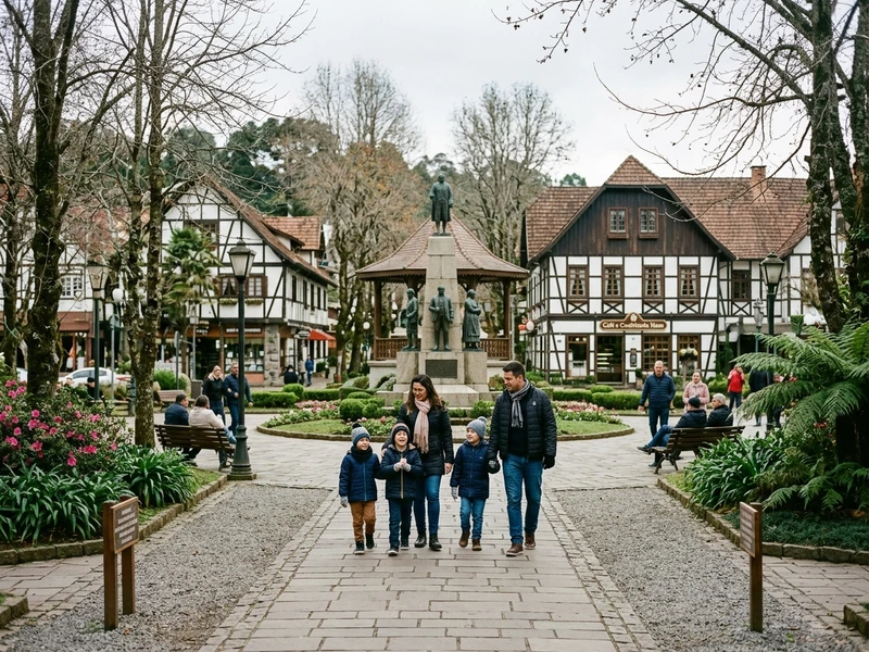 Um roteiro planejado com todo o carinho e conforto para famílias com crianças e idosos curtirem o melhor do inverno na serra gaúcha 🌲. O percurso equilibra parques arborizados de acessibilidade impecável, como o Parque Aldeia do Imigrante e o Parque Pedras do Silêncio, com pausas estruturadas pós-almoço para descanso no aconchego do hotel ☕. A gastronomia germânica brilha em fartos cafés coloniais e almoços tradicionais, enquanto atrações lúdicas como o Labirinto Verde e a Cidade Zaandam garantem a alegria dos pequenos com total segurança 🏰❤️.
